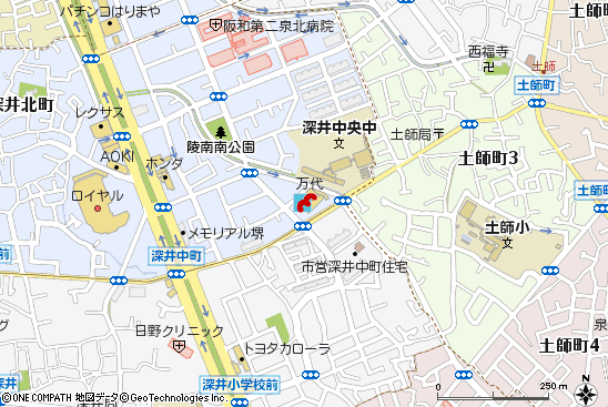 堺土師店付近の地図